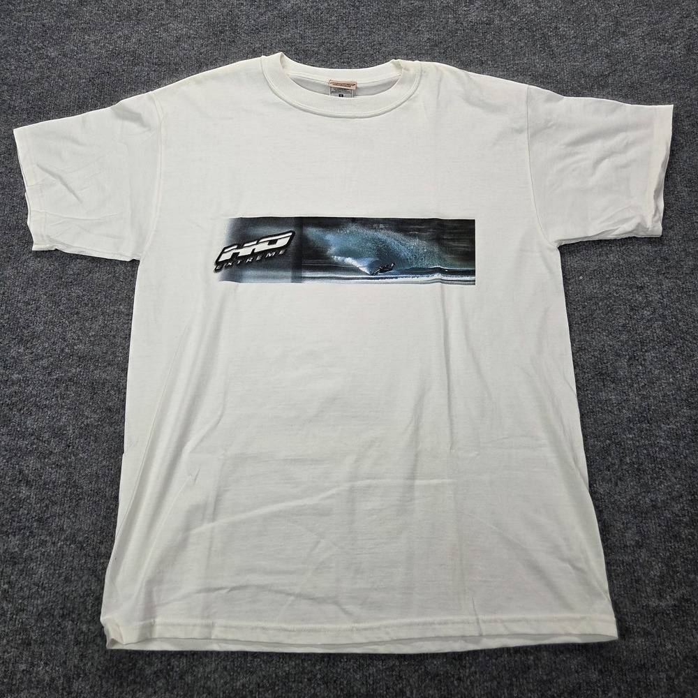HO Waterskis Shirt Mens Large White Extreme Water Ski Graphic Logo Tee Vintage
